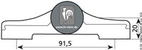 Türband 4 - 91,5 mm - Aufsatztürband - 2 teilig - DP 20 -  RAL9016